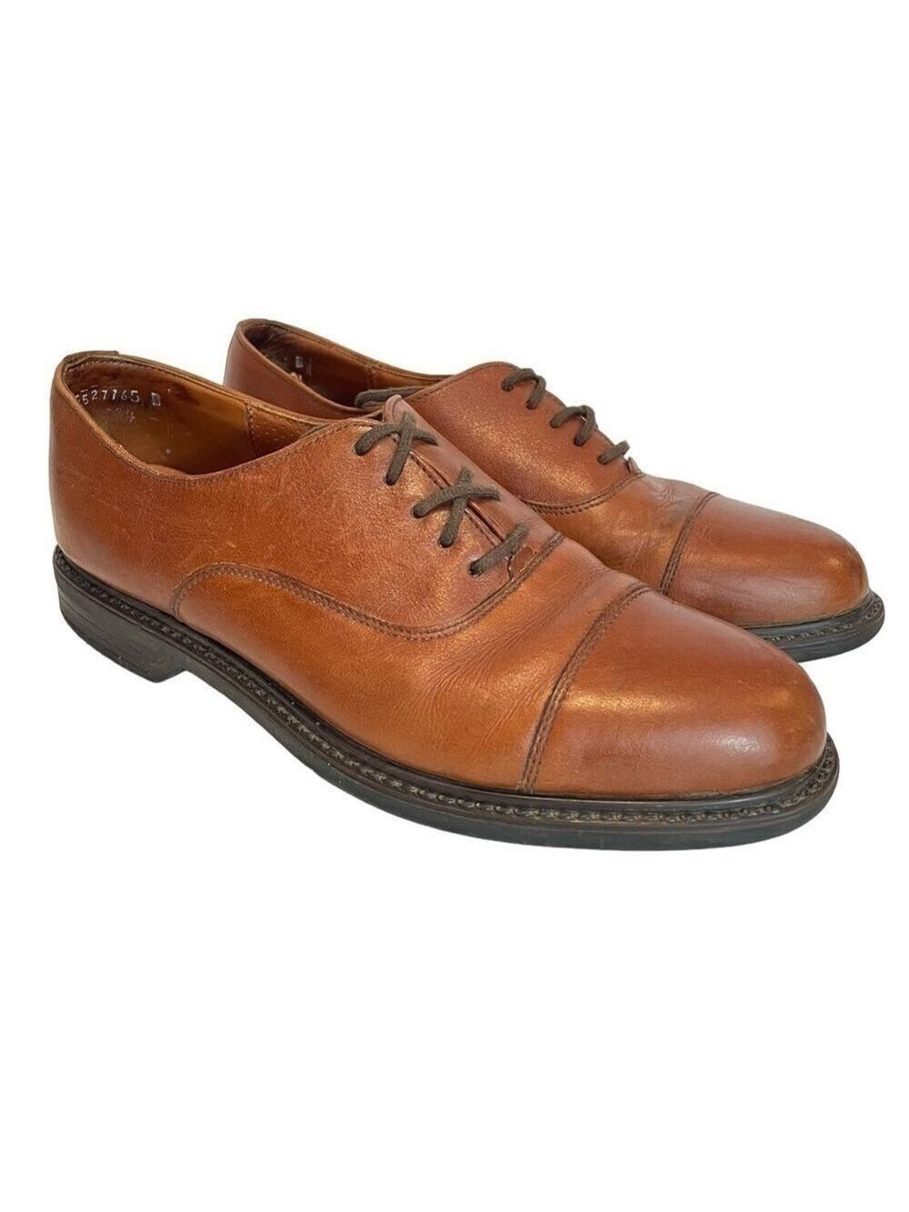 Sperry Leather Loafer Mens 8 W Cognac Brown Lace Up Shoe Top-Sider Dress Casual